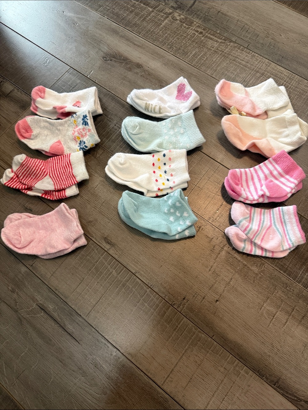 Baby Girls Mixed Pink & Pastel Socks - Pack of Assorted Colors
